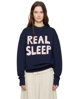 JW Anderson ネイビー Real Sleep プリント スウェットシャツ - ブルー