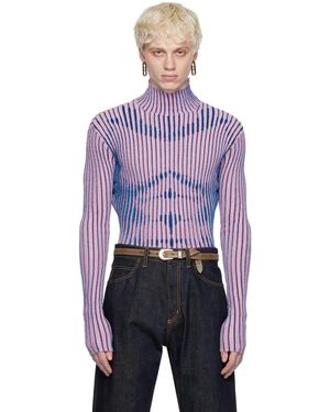 Jean Paul Gaultier Pink Striped Jumper - Purple