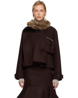 Sacai Wool Melton Blouson Jacket - Black