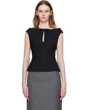 ShuShu/Tong Keyhole Cold-Shoulder Crop Top - Black
