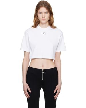 Off-White c/o Virgil Abloh 'Off' Stamp Rib Cropped T-Shirt - Black