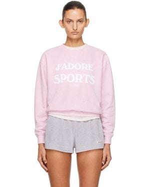 Sporty & Rich 'J'Adore' Flocked Crewneck Sweatshirt - White