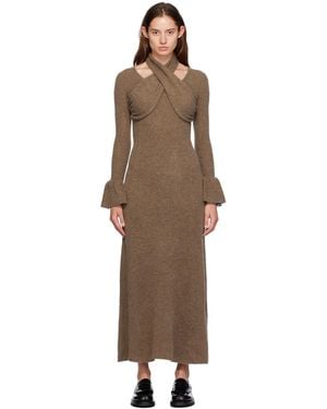 ROKH Cross Knitted Maxi Dress - Black