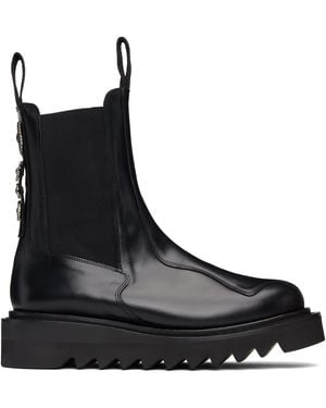 Toga Virilis Ssense Exclusive Hard Leather Chelsea Boots - Black