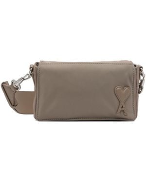 Ami Paris Taupe Nylon Marcel Lunch Box Bag - Grey
