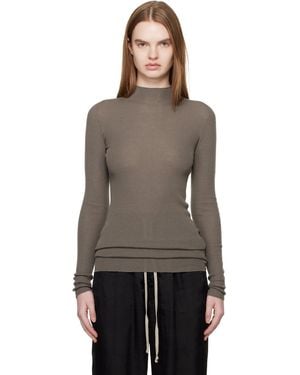 Rick Owens Temple Ls Turtle Jumper - Brown