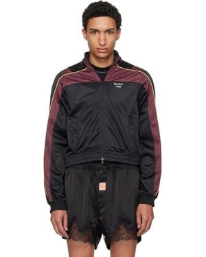 Martine Rose Burgundy Shrunken Track Jacket - Black