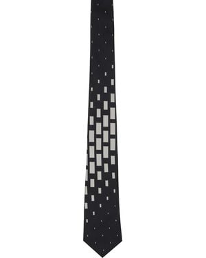 Yohji Yamamoto Square Pattern Jq Derby Tie - Black