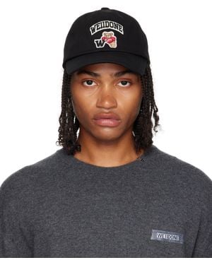 we11done Casquette Noire À Logo De Style Collégial