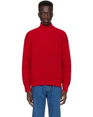 Bally Col roulé rouge à étiquette à logo