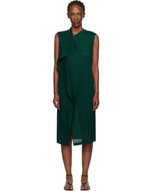 Pleats Please Issey Miyake Ramie Pleats Maxi Dress - Black