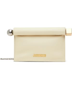 Jacquemus オフホワイト The Small Rond Carré クラッチ - ブラック