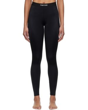 Tom Ford Form-Fitting Velour Leggings - Black
