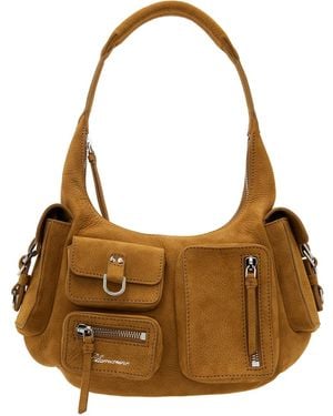 Blumarine Tan Regular-sized Nubuck Leather Cargo Bag - Brown