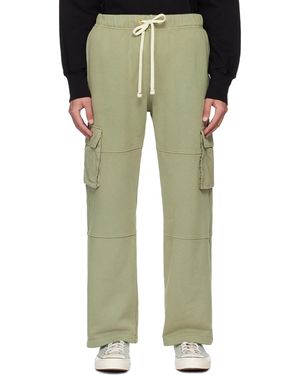 Les Tien Pantalon cargo kaki en molleton épais - Vert