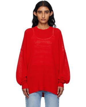 Frankie Shop Pull Basel Rouge À Col Ras Du Cou