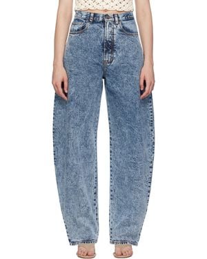 Alaïa High Waisted Round Jeans - Blue