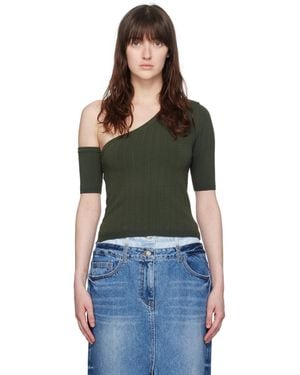 Juun.J One-Shoulder T-Shirt - Black