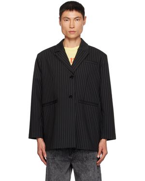 Ganni Pinstripe Blazer - Black