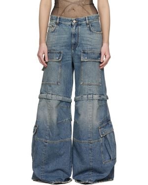 Balenciaga ブルー フレア カーゴジーンズ