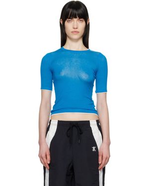 OPEN YY Contrast Edge T-Shirt - Blue