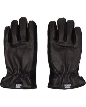Neighborhood Leather Boa Gloves - Black
