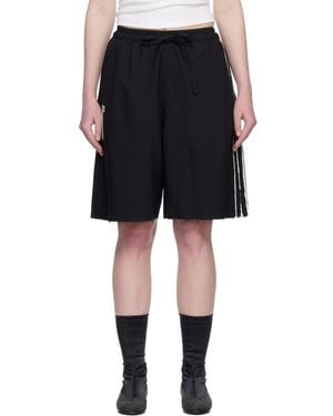 Y-3 Sport Uniform Raw Cut 3 Stripes Shorts - Black