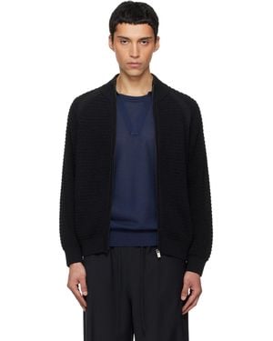 LE17SEPTEMBRE Open Knit Zip-Up Cardigan - Blue