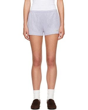 Sporty & Rich Signature Logo Ribbed House Shorts - White
