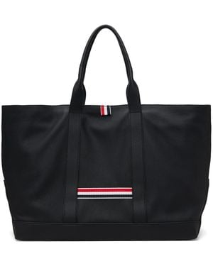 Thom Browne Soft Pebble Grain Leather Medium Tool Tote - Black