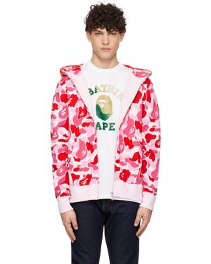 A Bathing Ape Abc Camo Tiger Full Zip Hoodie - Red