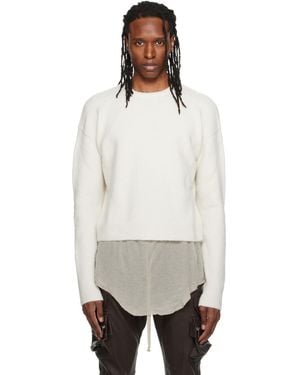 Rick Owens Off- Tower Round Neck Jumper - Natural