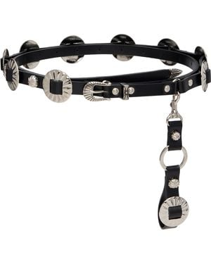 Toga Studded Narrow Belt - Black