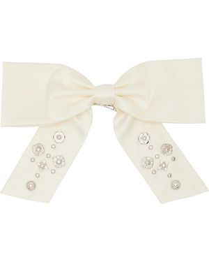 Toga Off- Ribbon Hair Clip - White