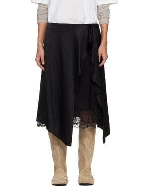 Acne Studios Layered Satin Midi Skirt - Black