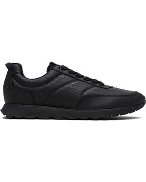 HUGO Monogrammed Uppers Trainers - Black