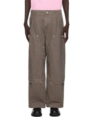KENZO Paris Weave' Double Knee Trousers - Brown