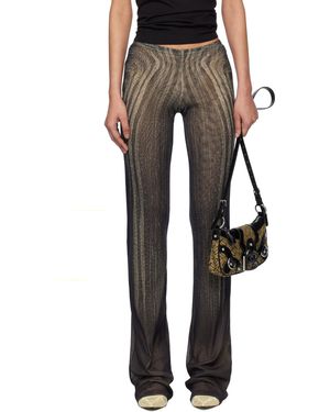 Jean Paul Gaultier Pantalon De Détente Noir À Motif En Spirale