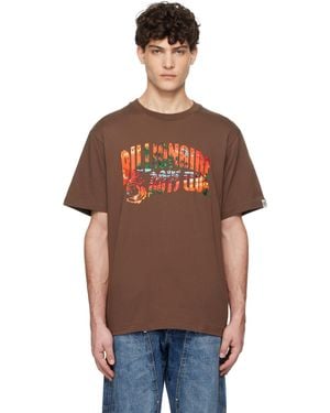 BBCICECREAM Tropical Island Fill Arch Logo T-Shirt - Brown
