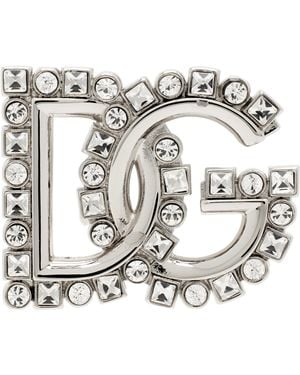 Dolce & Gabbana シルバー 'Dg' Logo ブローチ - メタリック
