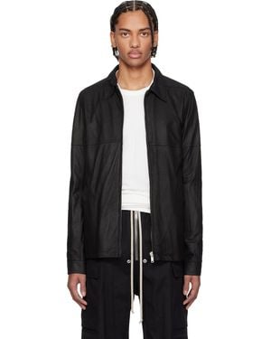 Rick Owens Temple Brad Leather Jacket - Black