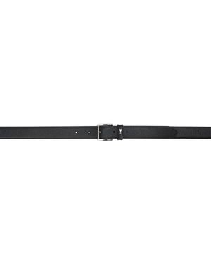 Ami Paris Pebble-Grained Leather Logo Belt - Black