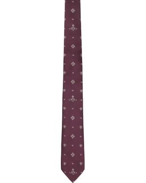 Vivienne Westwood Burgundy Silk Tie - Black
