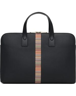 Paul Smith 'Signature Stripe' Slim Folio Briefcase - Black