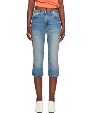 Edward Cuming Knee Jerk Capri Denim Shorts - Blue