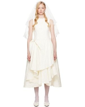 ShuShu/Tong Ssense Exclusive Bridal Capsule Irregular Hem Midi Dress - Natural