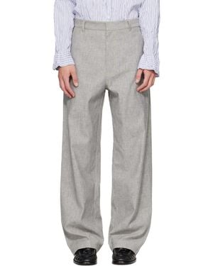 Bottega Veneta Cotton Wide Leg Trousers - Grey