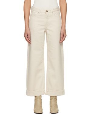 Moncler Off- Cropped Jeans - Natural