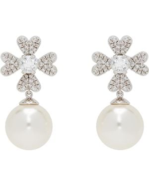ShuShu/Tong Yvmin Edition Cruciate Flower Faux-Pearl Earrings - White