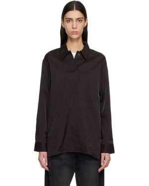 Studio Nicholson Burgundy Pinole Shirt - Black